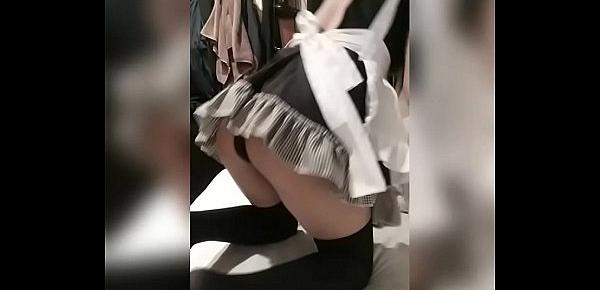  Amira Chuyue|Asian school girl crossdresser| New toy arrived ! Maid dress